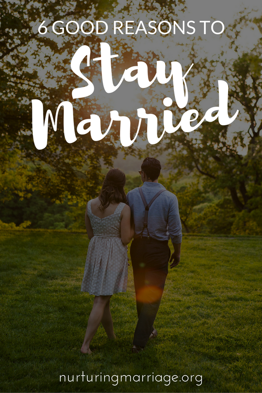 6 Good Reasons to Stay Married - This article is for those couples who aren't dealing with the really tough issues, but rather the normal ups and downs of married life. We all have our bad days, or even weeks or months. But, remaining committed and true to each other will surely pay off in the long run. With that being said, here are 6 good reasons to stay married. 