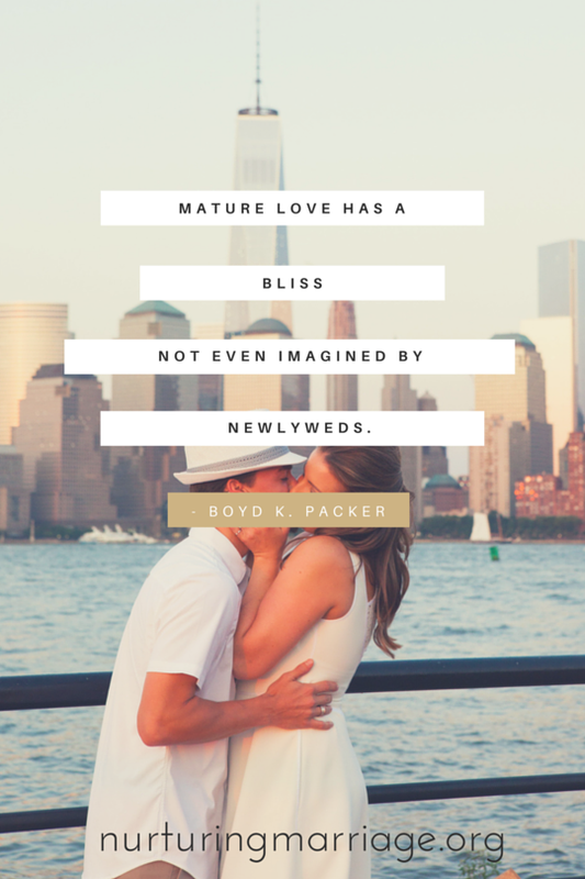 Mature love has a bliss not even imagined by newlyweds. Boyd K. Packer - I love all these awesome marriage quotes!