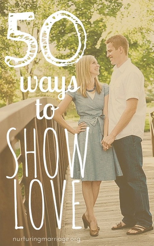 If you ever feel that your marriage could be stronger, or you feel your relationship needs a re-charge (which it always does), pick one of these 50 ways to show love to try today!