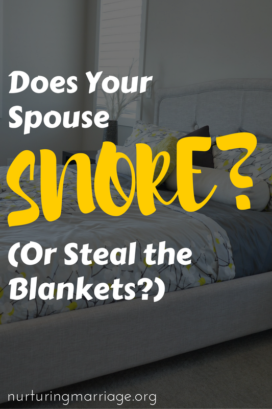 Does your spouse snore or steal blankets at night? If so, you are not alone! #nurturingmarriage #couplessleephabits #survey