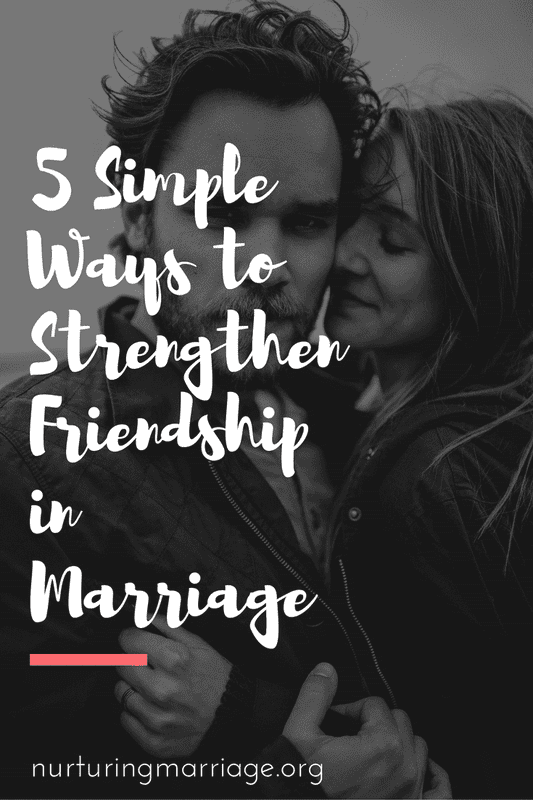 Dr. John Gottman says friendship in marriage is pretty important. 