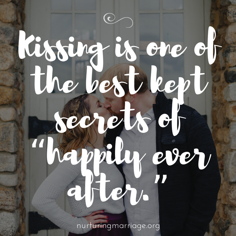 kissing is one of the great secrets to happily ever after + hundreds of awesome marriage quotes! #nurturingmarriage