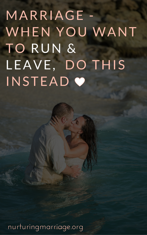 Are you a runner in your marriage? Do you run away from your problems?